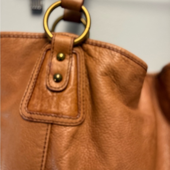 The Sak brown Pebbled Ashbury Shoulder Bag Purse Tote Cow Leather New/Used - Picture 5 of 9